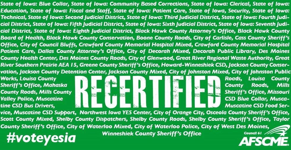 Iowa Workers Vote for Recertification – Again